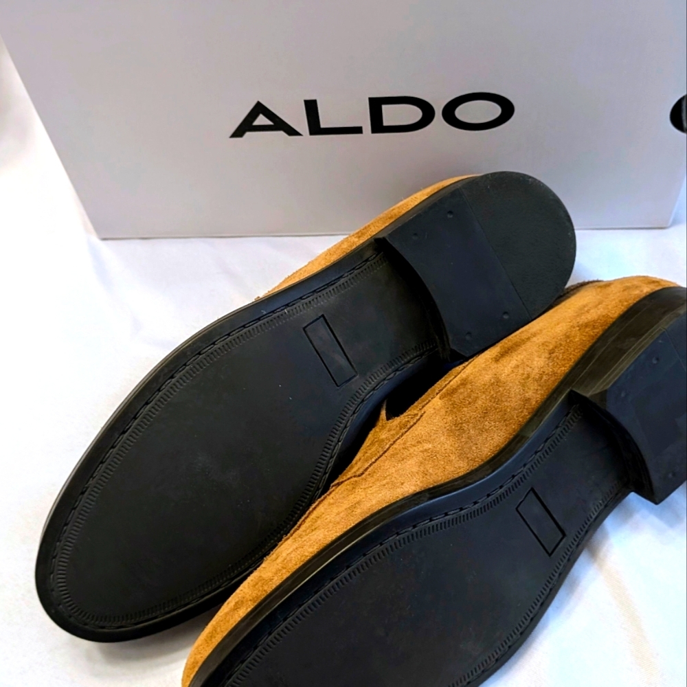 Brown Aldo Slip-on Leather Loafers